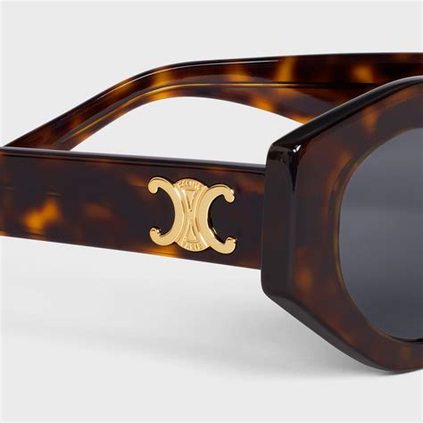 celine triomphe 08 sunglasses in acetate black|More.